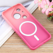 For Huawei Pura 70 Liquid TPU Silicone Gradient MagSafe Phone Case(Pink Red)