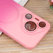 For Huawei Pura 70 Liquid TPU Silicone Gradient MagSafe Phone Case(Pink Red)