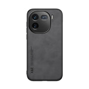 For vivo iQOO 12 Skin Feel Magnetic Leather Back Phone Case(Dark Grey)