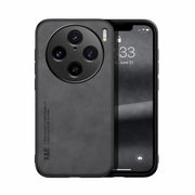 For vivo X100 Pro Skin Feel Magnetic Leather Back Phone Case(Dark Grey)