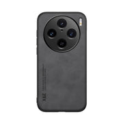 For vivo X100 Pro Skin Feel Magnetic Leather Back Phone Case(Dark Grey)