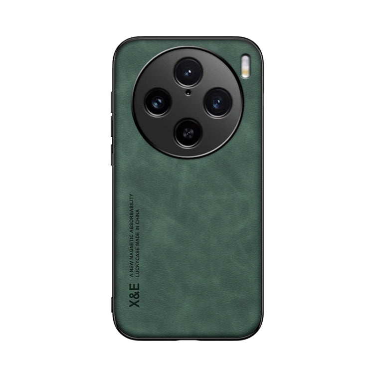 For vivo X100 Pro Skin Feel Magnetic Leather Back Phone Case(Green)