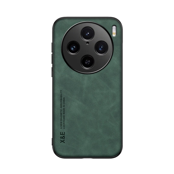 For vivo X100 Pro Skin Feel Magnetic Leather Back Phone Case(Green)