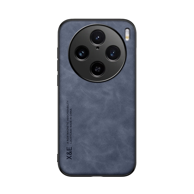 For vivo X100 Pro Skin Feel Magnetic Leather Back Phone Case(Blue)