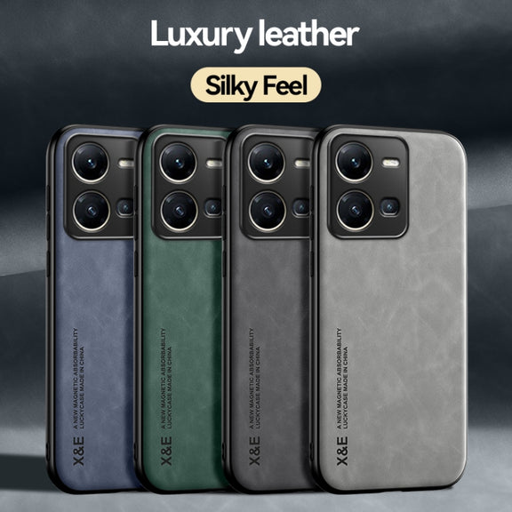 For vivo iQOO 12 Pro Skin Feel Magnetic Leather Back Phone Case(Blue)