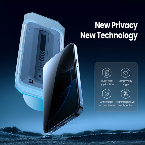 For iPhone 16 Pro Max NILLKIN Guardian Full Coverage Privacy Tempered Glass Film
