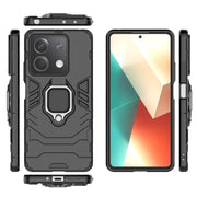 For Xiaomi Redmi Note 13 Shockproof PC + TPU Holder Phone Case(Black)