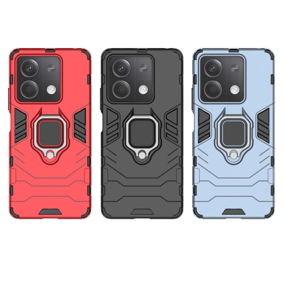 For Xiaomi Redmi Note 13 Shockproof PC + TPU Holder Phone Case(Black)