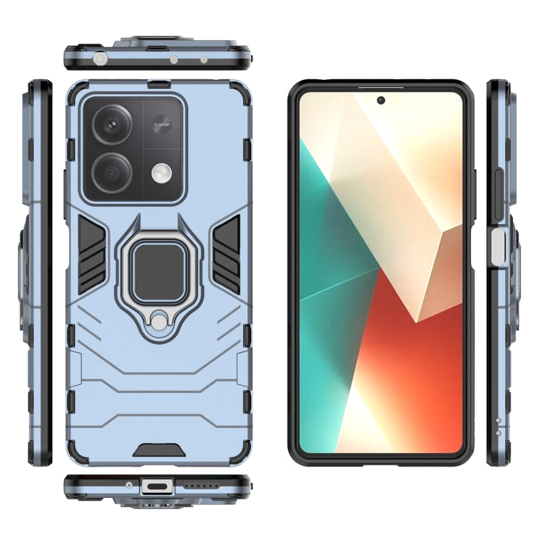 For Xiaomi Redmi Note 13 Shockproof PC + TPU Holder Phone Case(Navy Blue)