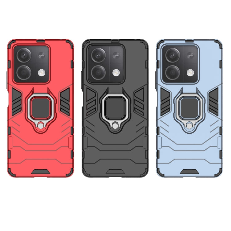 For Xiaomi Redmi Note 13 Shockproof PC + TPU Holder Phone Case(Navy Blue)