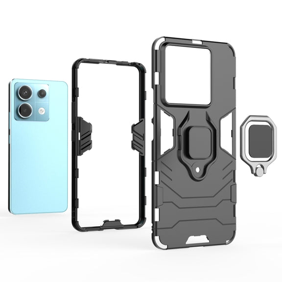 For Xiaomi Redmi Note 13 Pro Shockproof PC + TPU Holder Phone Case(Navy Blue)