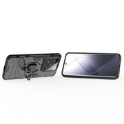 For Xiaomi 14 Pro Shockproof PC + TPU Holder Phone Case(Black)