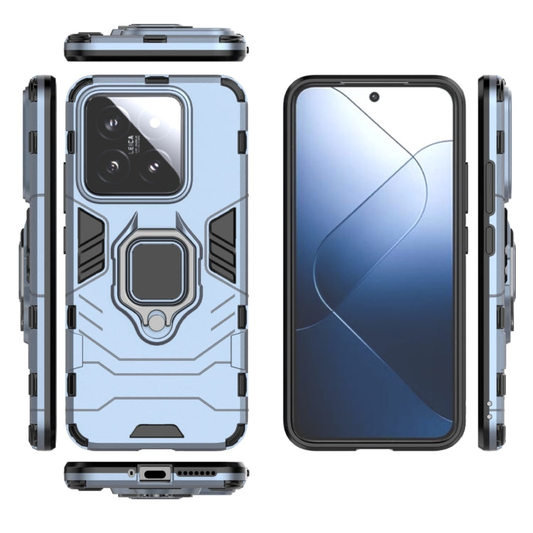 For Xiaomi 14 Shockproof PC + TPU Holder Phone Case(Navy Blue)