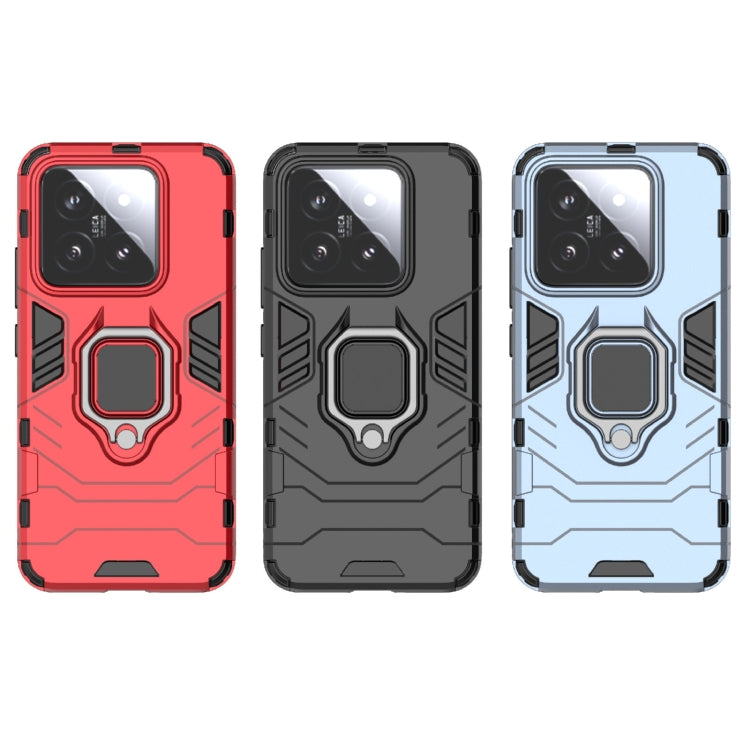 For Xiaomi 14 Shockproof PC + TPU Holder Phone Case(Navy Blue)