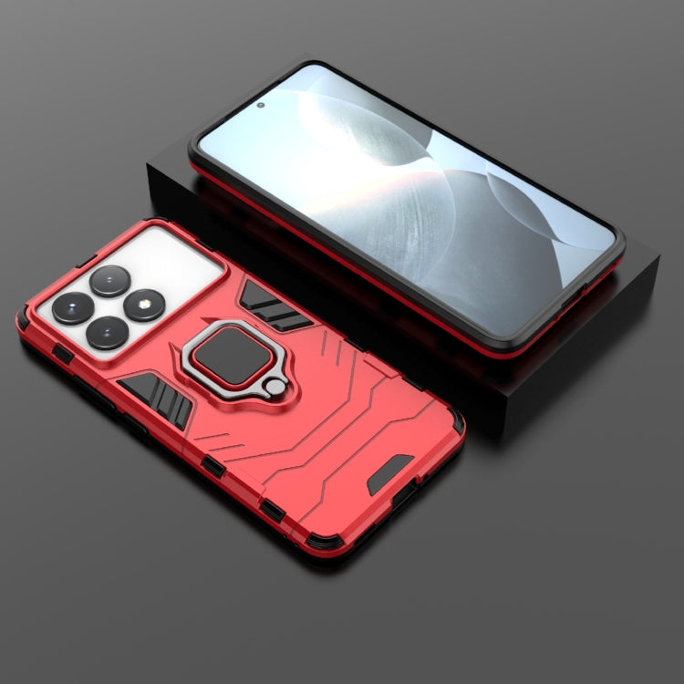 For Xiaomi Redmi K70 Shockproof PC + TPU Holder Phone Case(Red)