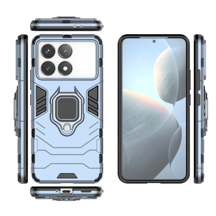 For Xiaomi Redmi K70 Shockproof PC + TPU Holder Phone Case(Navy Blue)