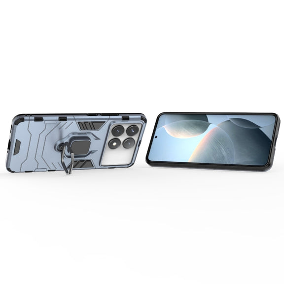 For Xiaomi Redmi K70 Shockproof PC + TPU Holder Phone Case(Navy Blue)