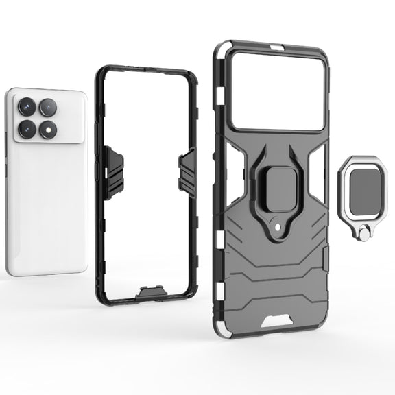 For Xiaomi Redmi K70 Shockproof PC + TPU Holder Phone Case(Navy Blue)