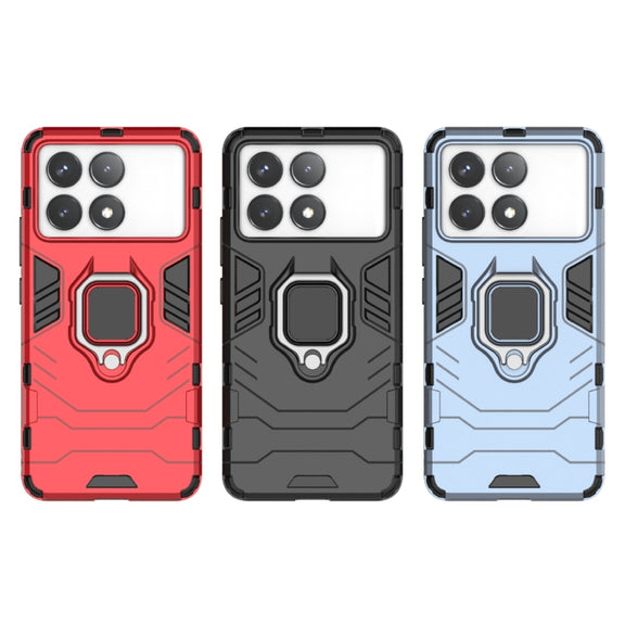For Xiaomi Redmi K70 Shockproof PC + TPU Holder Phone Case(Navy Blue)