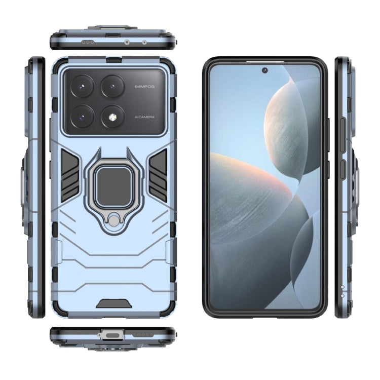 For Xiaomi Redmi K70E Shockproof PC + TPU Holder Phone Case(Navy Blue)
