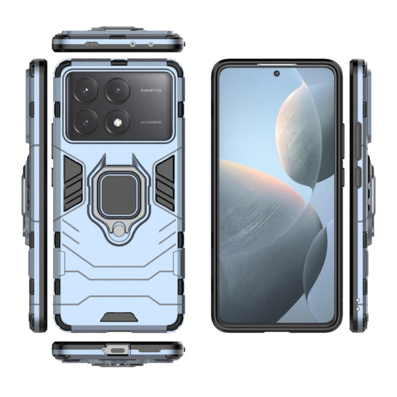 For Xiaomi Redmi K70E Shockproof PC + TPU Holder Phone Case(Navy Blue)