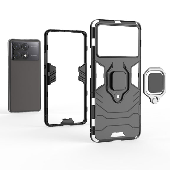 For Xiaomi Redmi K70E Shockproof PC + TPU Holder Phone Case(Navy Blue)