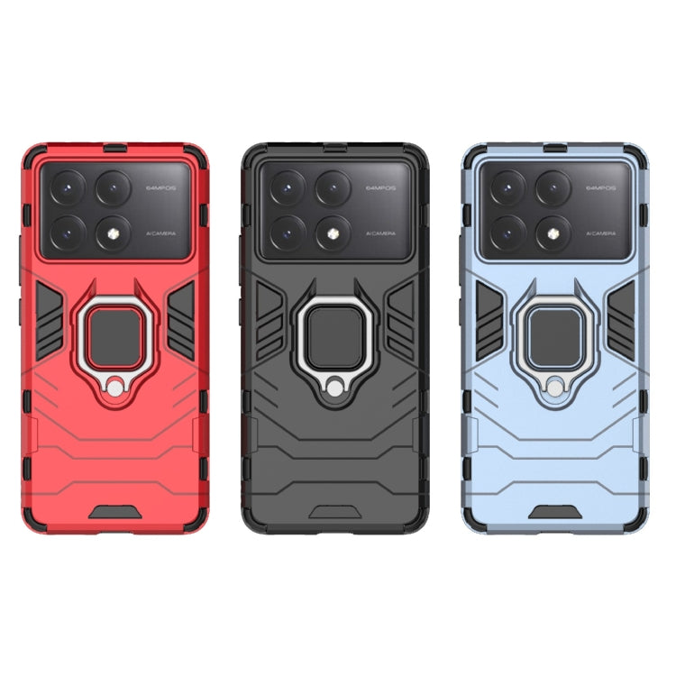 For Xiaomi Redmi K70E Shockproof PC + TPU Holder Phone Case(Navy Blue)