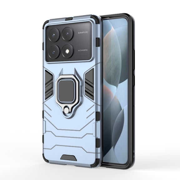 For Xiaomi Redmi K70E Shockproof PC + TPU Holder Phone Case(Navy Blue)