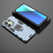 For Xiaomi Redmi Note 13 4G Shockproof PC + TPU Holder Phone Case(Navy Blue)