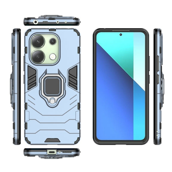 For Xiaomi Redmi Note 13 4G Shockproof PC + TPU Holder Phone Case(Navy Blue)