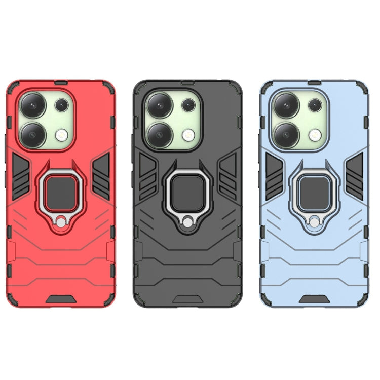 For Xiaomi Redmi Note 13 4G Shockproof PC + TPU Holder Phone Case(Navy Blue)