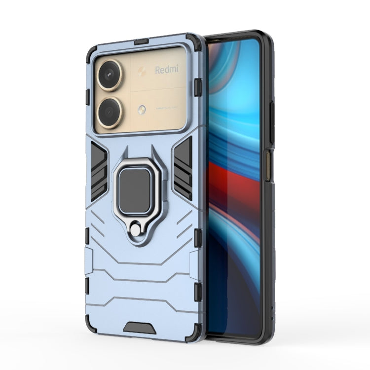 For Xiaomi Redmi Note 13R Pro 5G Shockproof PC + TPU Holder Phone Case(Navy Blue)