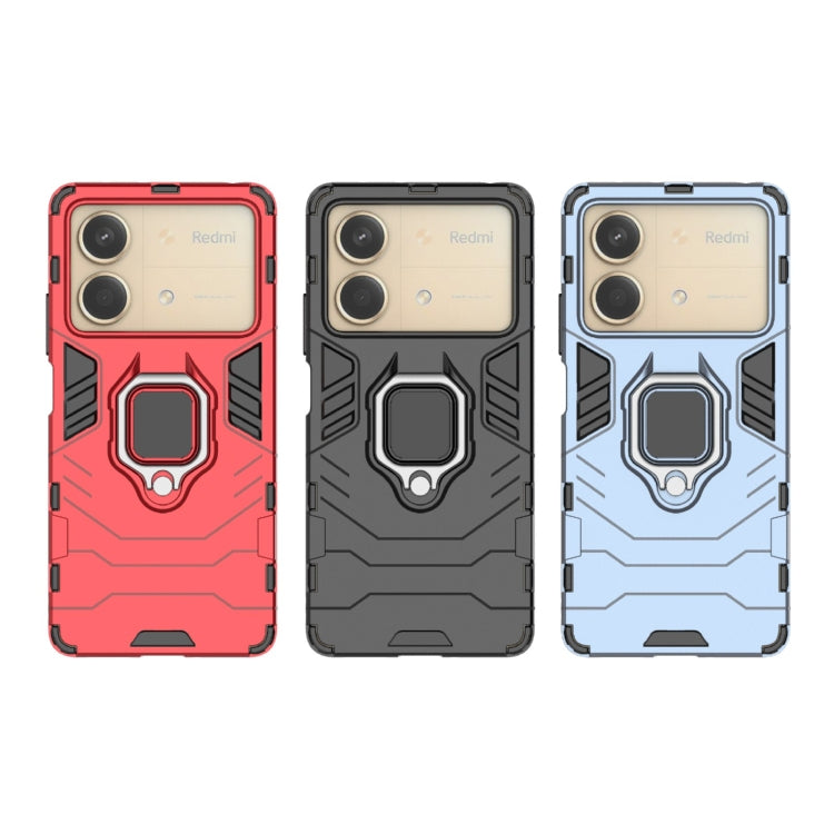 For Xiaomi Redmi Note 13R Pro 5G Shockproof PC + TPU Holder Phone Case(Navy Blue)