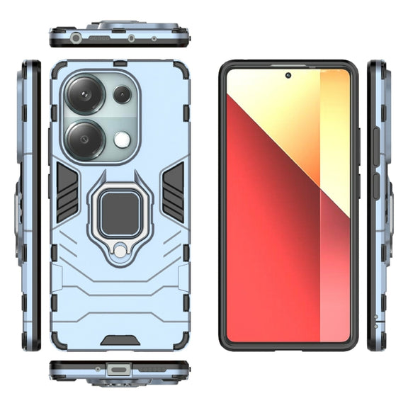 For Xiaomi Redmi Note 13 Pro 4G Global Shockproof PC + TPU Holder Phone Case(Navy Blue)