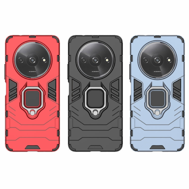 For Xiaomi Redmi A3 4G Shockproof PC + TPU Holder Phone Case(Black)