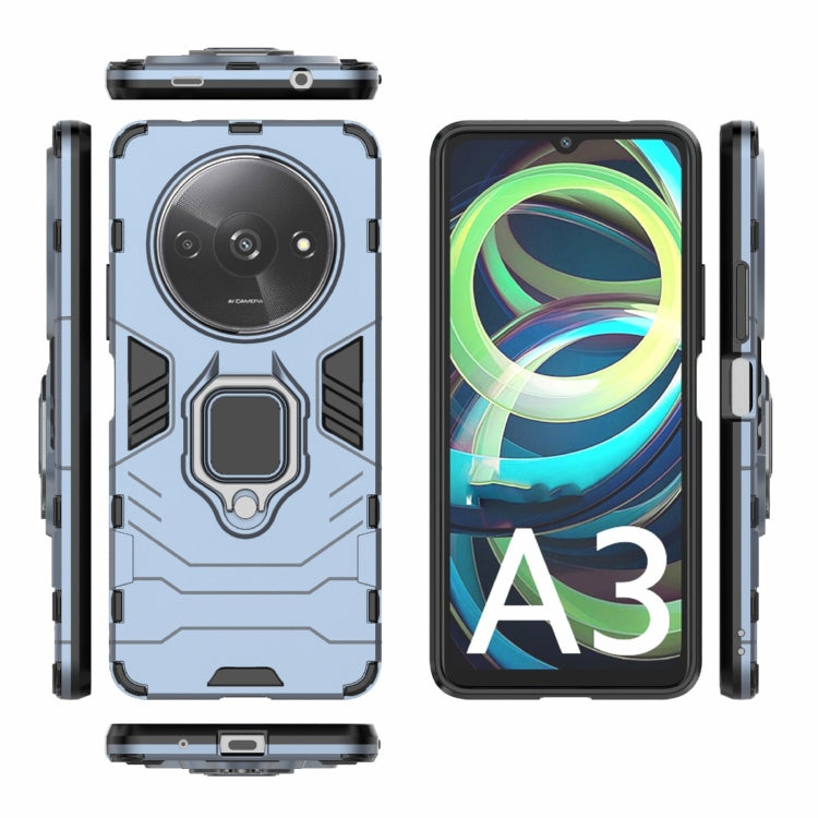 For Xiaomi Redmi A3 4G Shockproof PC + TPU Holder Phone Case(Navy Blue)