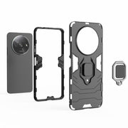 For Xiaomi Redmi A3 4G Shockproof PC + TPU Holder Phone Case(Navy Blue)