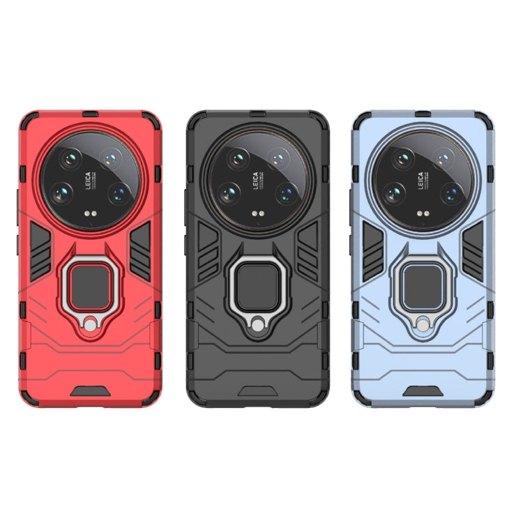For Xiaomi 14 Ultra Shockproof PC + TPU Holder Phone Case(Navy Blue)