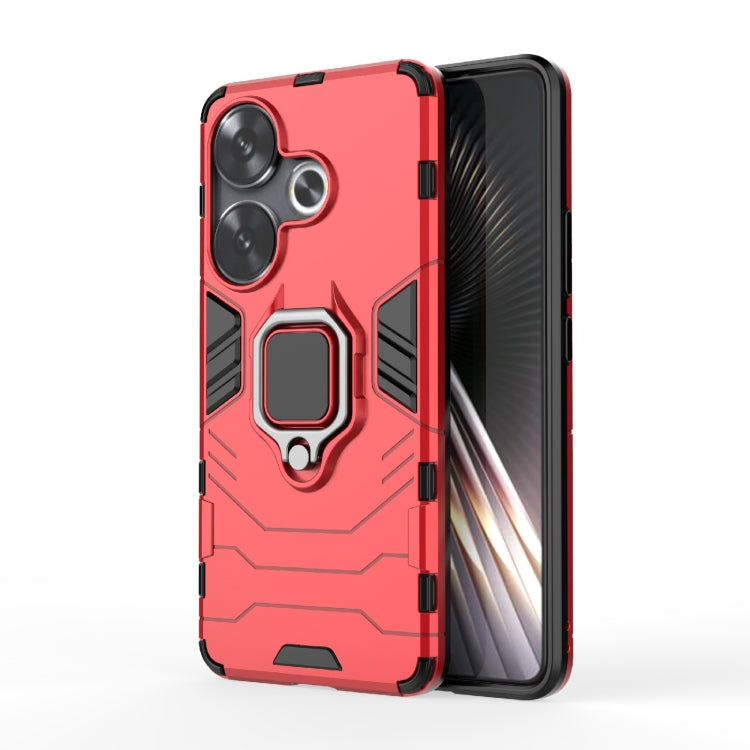 For Xiaomi Redmi Turbo 3 Shockproof PC + TPU Holder Phone Case(Red)