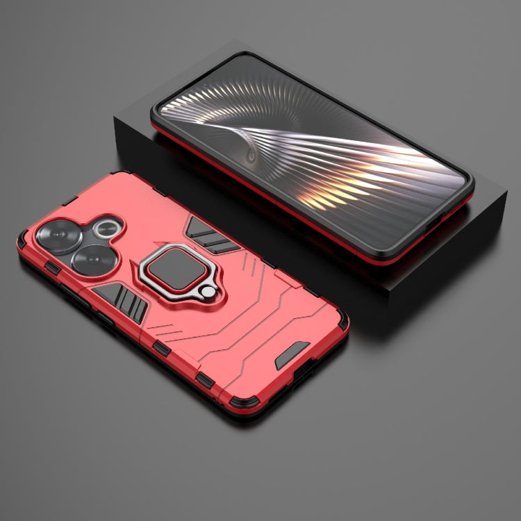 For Xiaomi Redmi Turbo 3 Shockproof PC + TPU Holder Phone Case(Red)