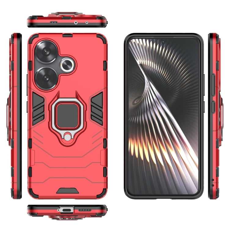 For Xiaomi Redmi Turbo 3 Shockproof PC + TPU Holder Phone Case(Red)