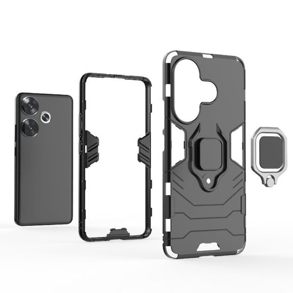 For Xiaomi Redmi Turbo 3 Shockproof PC + TPU Holder Phone Case(Red)