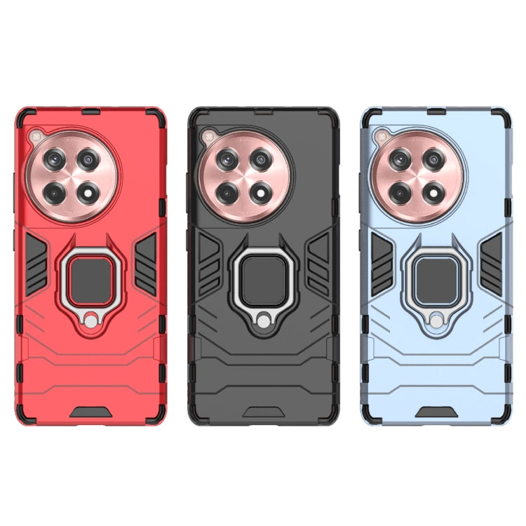 For OnePlus 12R / Ace 3 5G Shockproof PC + TPU Holder Phone Case(Black)