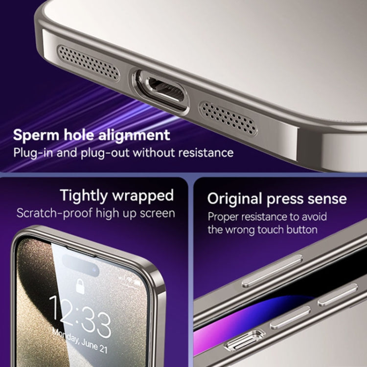 For iPhone 15 Plus SULADA Electroplating Frosted TPU Phone Case(Titanium Grey)