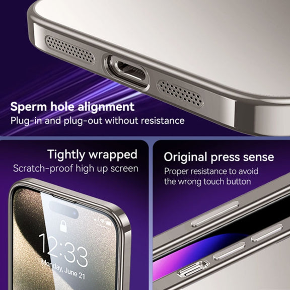 For iPhone 15 SULADA Electroplating Frosted TPU Phone Case(Black)