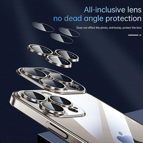 For iPhone 15 Pro Max SULADA JINGJIA Series Lens Protector PC Phone Case(Silver)