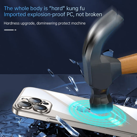 For iPhone 15 Pro Max SULADA JINGJIA Series Lens Protector PC Phone Case(Silver)