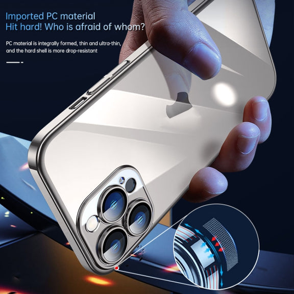 For iPhone 15 Pro Max SULADA JINGJIA Series Lens Protector PC Phone Case(Silver)