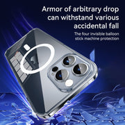 For iPhone 16 Pro SULADA Jingpin Series MagSafe All-inclusive Lens Electroplated TPU Phone Case(Transparent Blue)