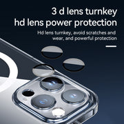 For iPhone 16 Pro SULADA Jingpin Series MagSafe All-inclusive Lens Electroplated TPU Phone Case(Transparent Blue)